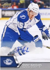 2014-15 Upper Deck AHL Auto Slater Koekkoek #27 Syracuse Crunch